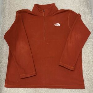Men’s orange The North Face half zip pullover